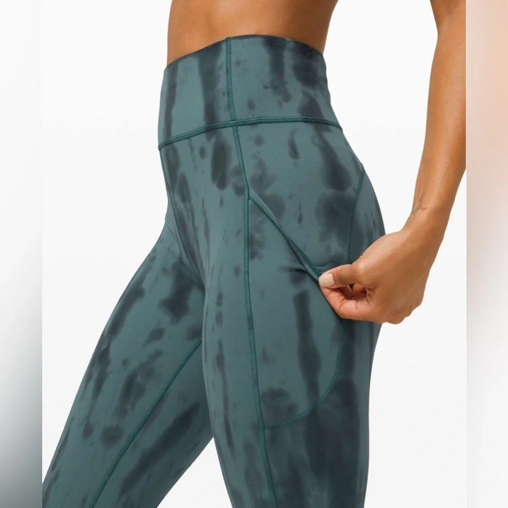 LULULEMON by Athleta Invigorate high rise tight 25” tie dye leggings w pockets 2